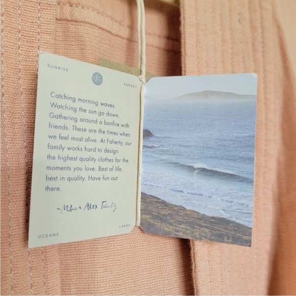 Faherty Hidden Hills Organic Cotton Tie Front Jacket XS NWT - Picture 9 of 10